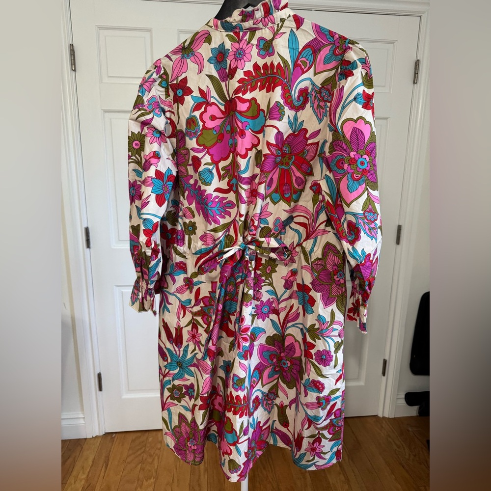 NWT Flora Bea NYC Adelina floral dress in ivory riverhill size XL - Picture 5 of 11